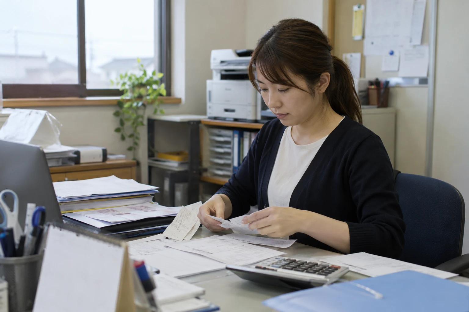 帳簿資料の整理のサンプル用の生成画像