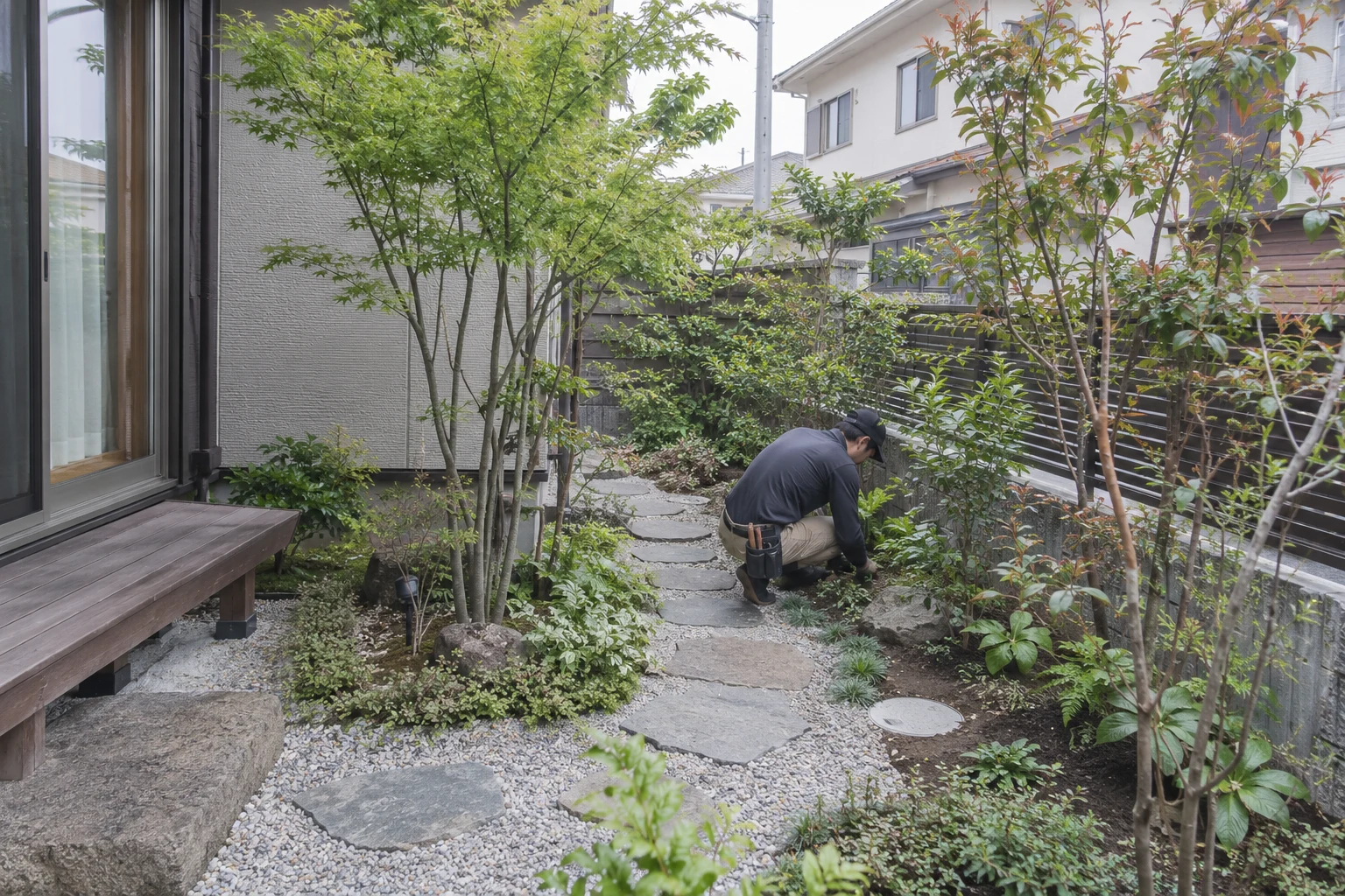 小さな庭の計画のサンプル用の生成画像