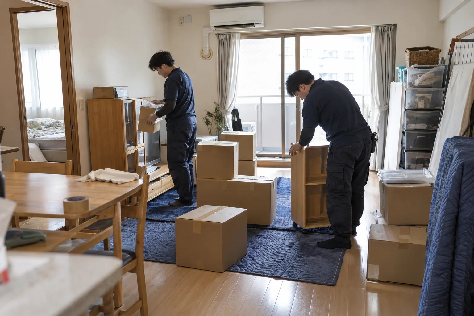 引越しの全景・利用場面を想定した生成画像。実在店舗・顧客ではありません。